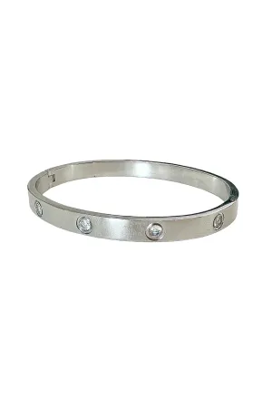 10 Crystal Silver Love Eternity Bracelet