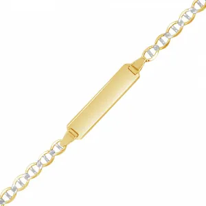 10K Yellow Gold Baby & Toddler Pave Gucci Link ID Bracelet