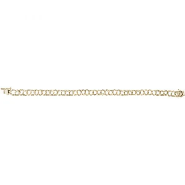 14K Yellow Gold Double Link Charm Bracelet