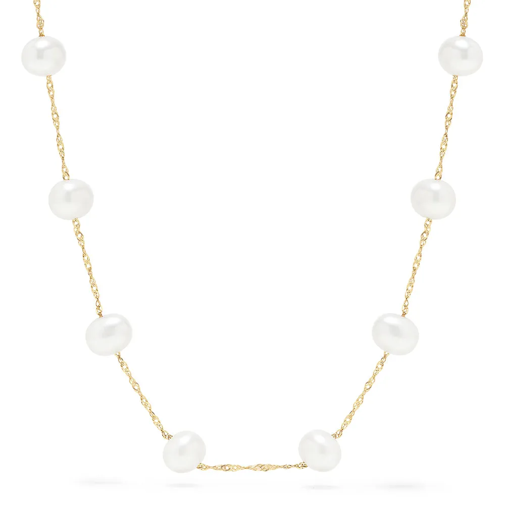 14K Yellow Gold Fresh Water Cultured Pearl 18" Necklace