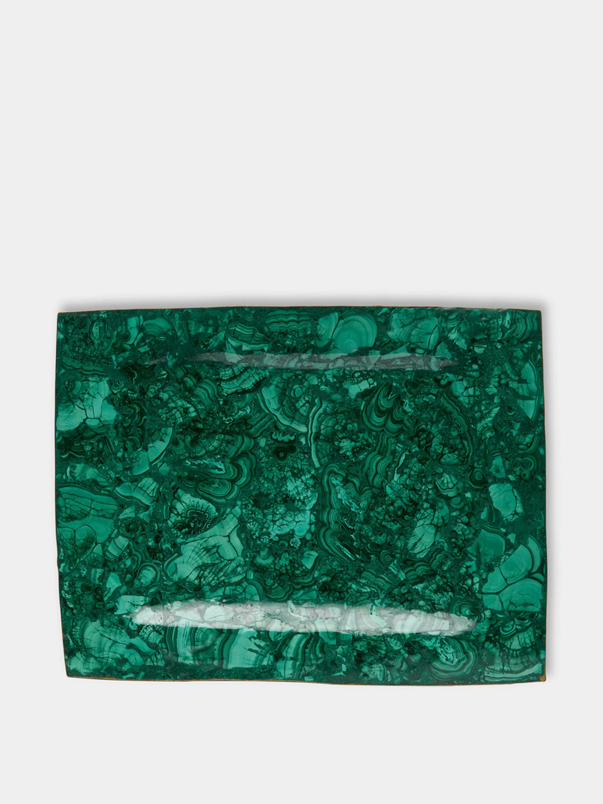 1950s malachite and bronze platter