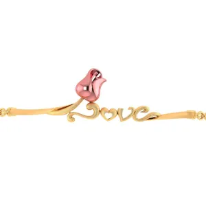 22k Yellow On Top Of Love Word Gold Bracelet