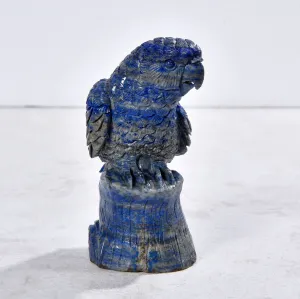 2.8" Natural Lapis Parrot Gemstone Carving