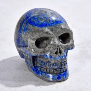 2" Natural Lapis Skull Gemstone Carving