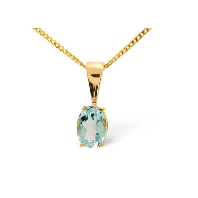 Acotis Diamonds 9K Gold Blue Topaz Pendant Z1078