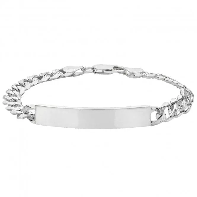 Acotis Silver Curb Pave Id Bracelet G2183