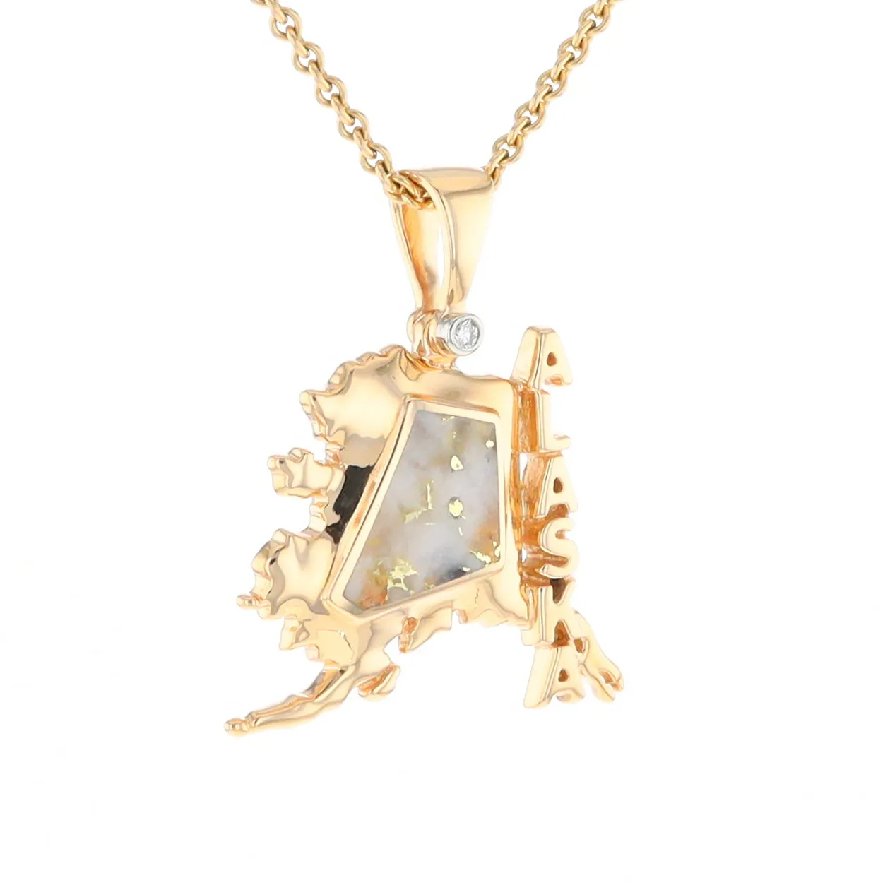 Alaska Gold Quartz Inlaid Pendant