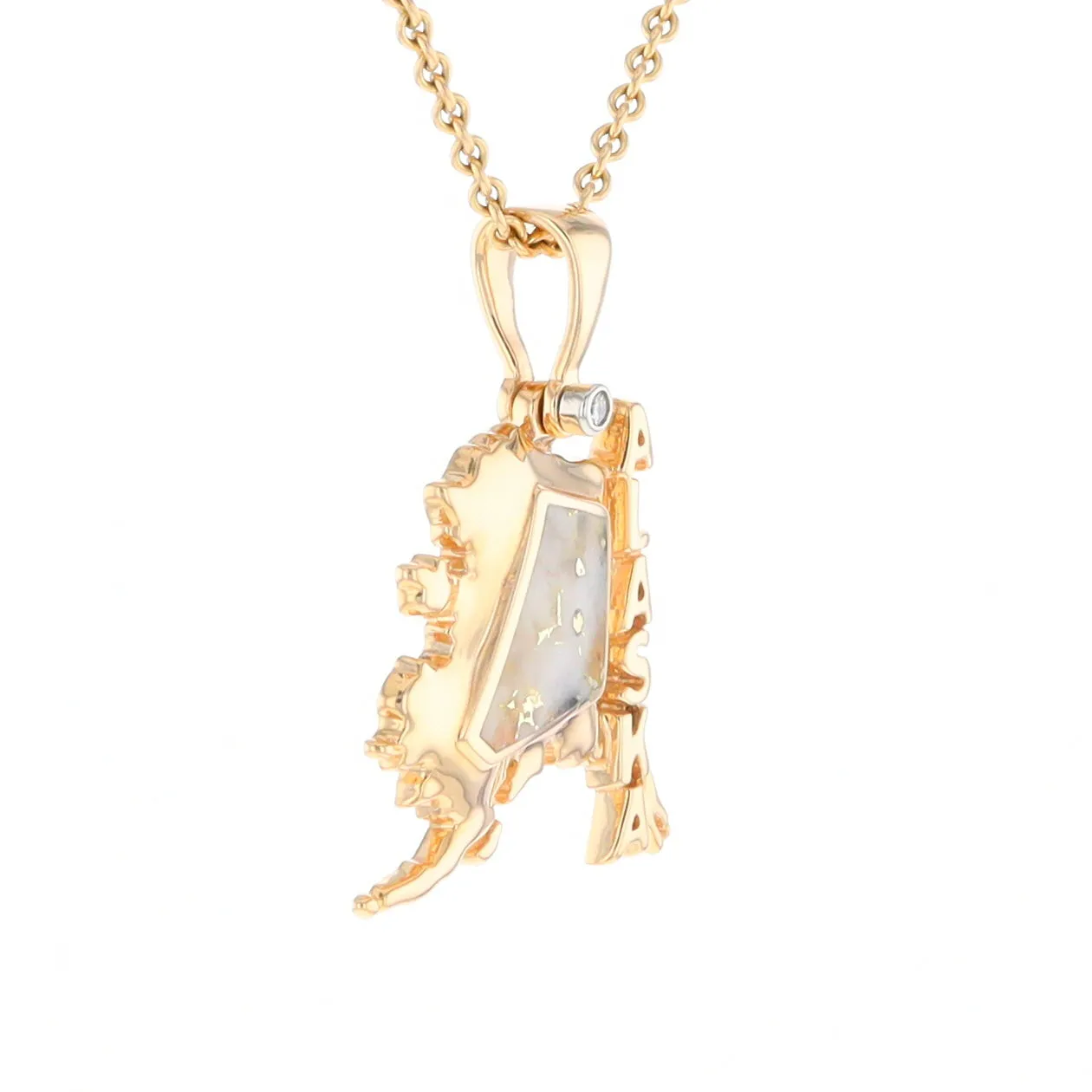 Alaska Gold Quartz Inlaid Pendant