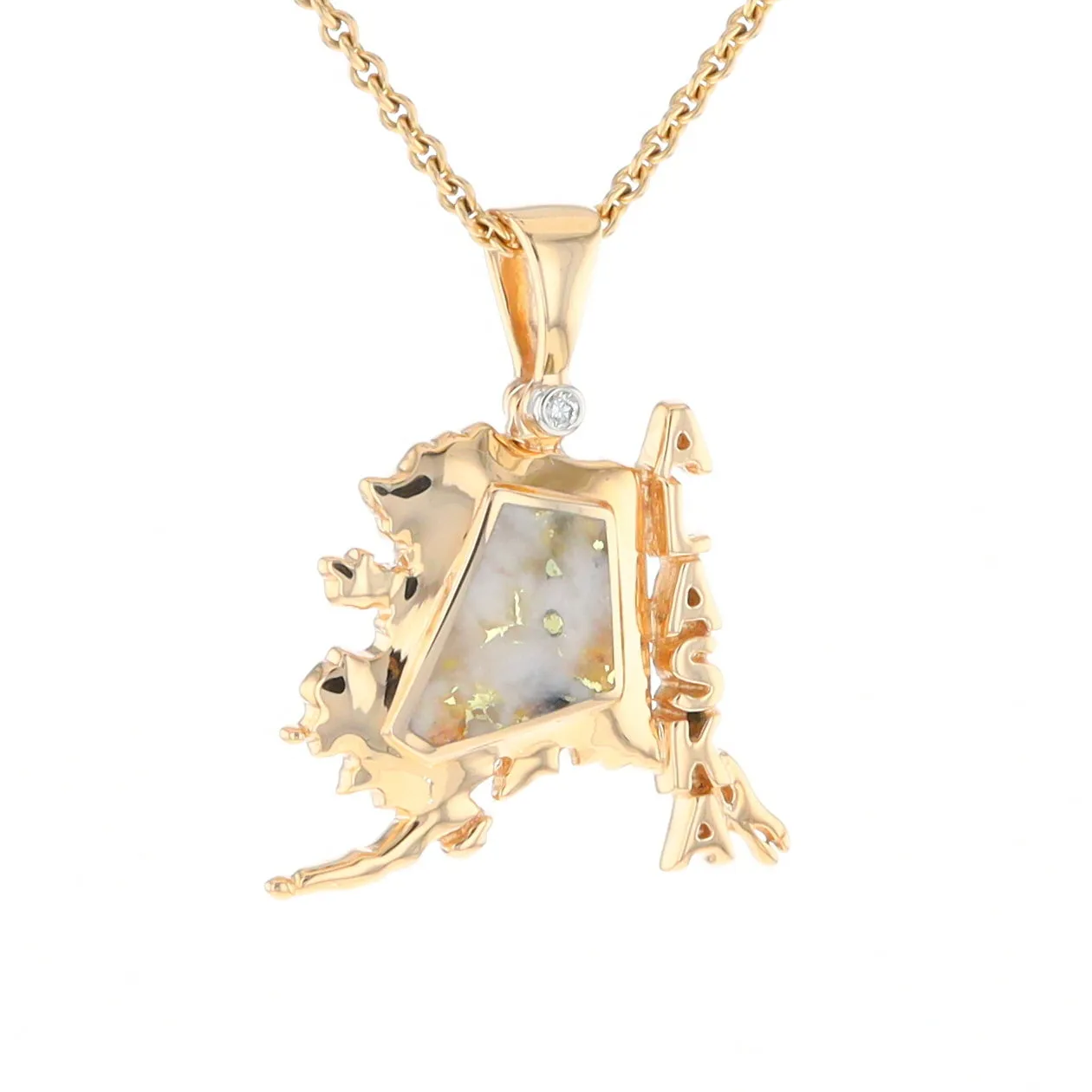 Alaska Gold Quartz Inlaid Pendant