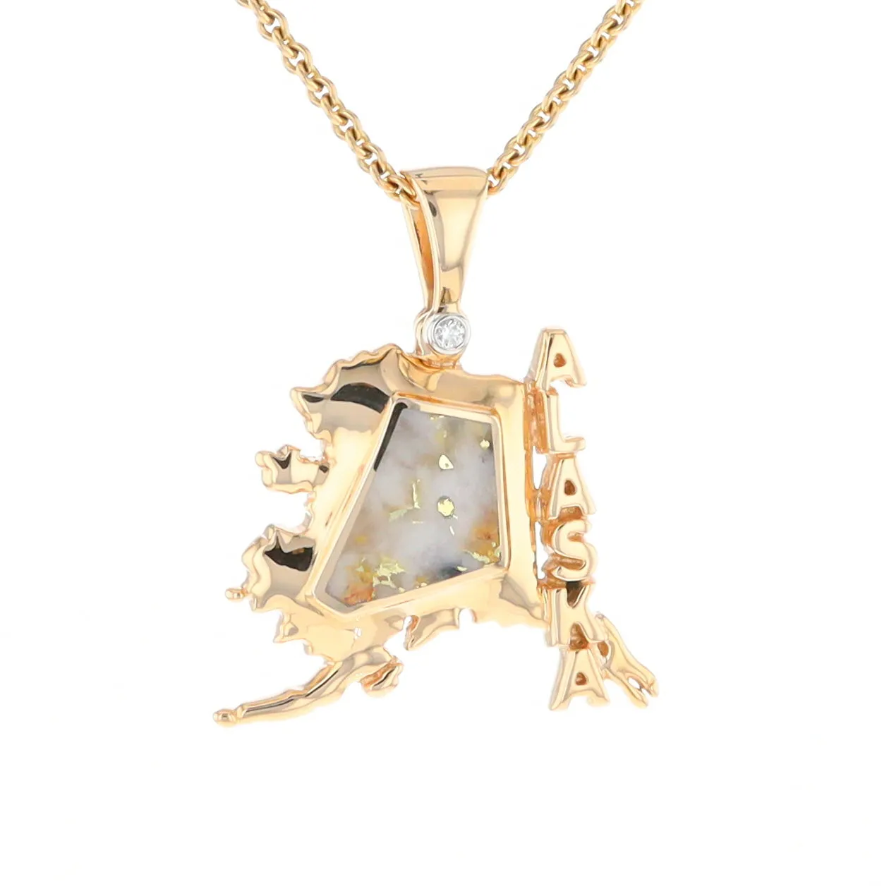 Alaska Gold Quartz Inlaid Pendant