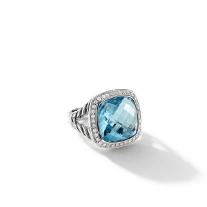 Albion® Ring in Sterling Silver with Blue Topaz and Diamonds\, 14mm