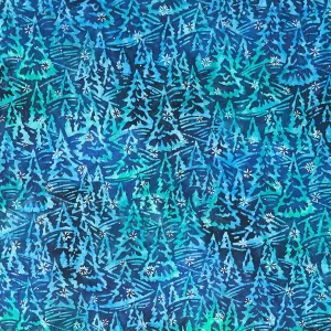 Artisan Batiks - Snowscape Forest Lapis Metallic Yardage