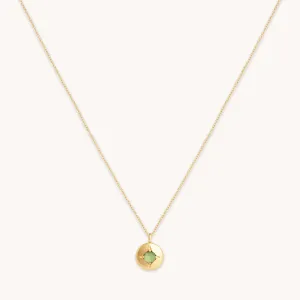 August Peridot Birthstone Necklace in Solid Gold