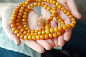 Beautiful Faux Amber Mala From Nepal