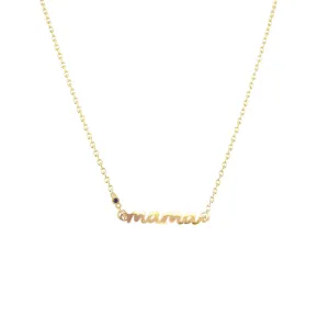 Birthstone Mama Necklace - 14k Yellow Gold