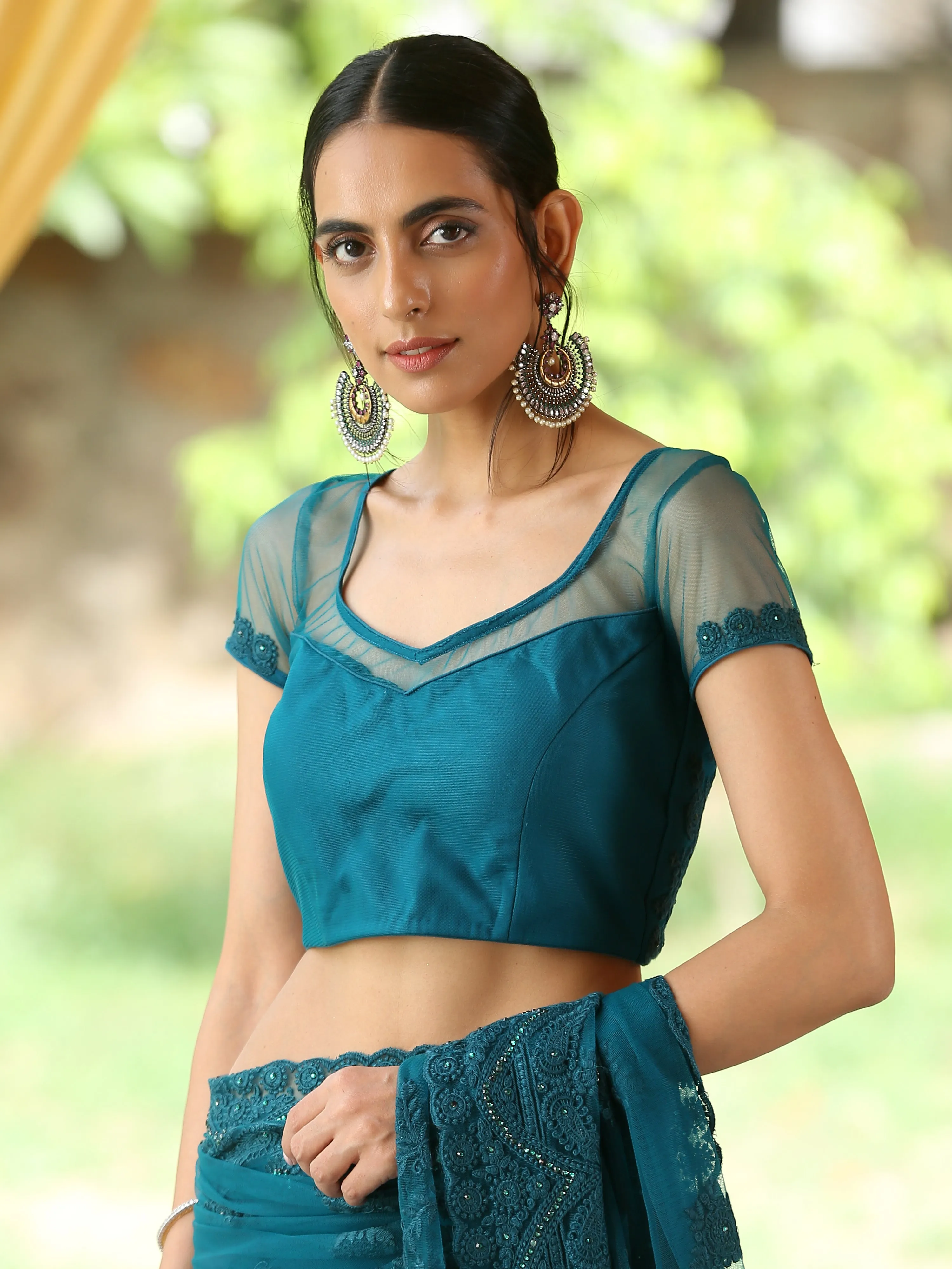 Blouse - Jade Embroidered NET blouse