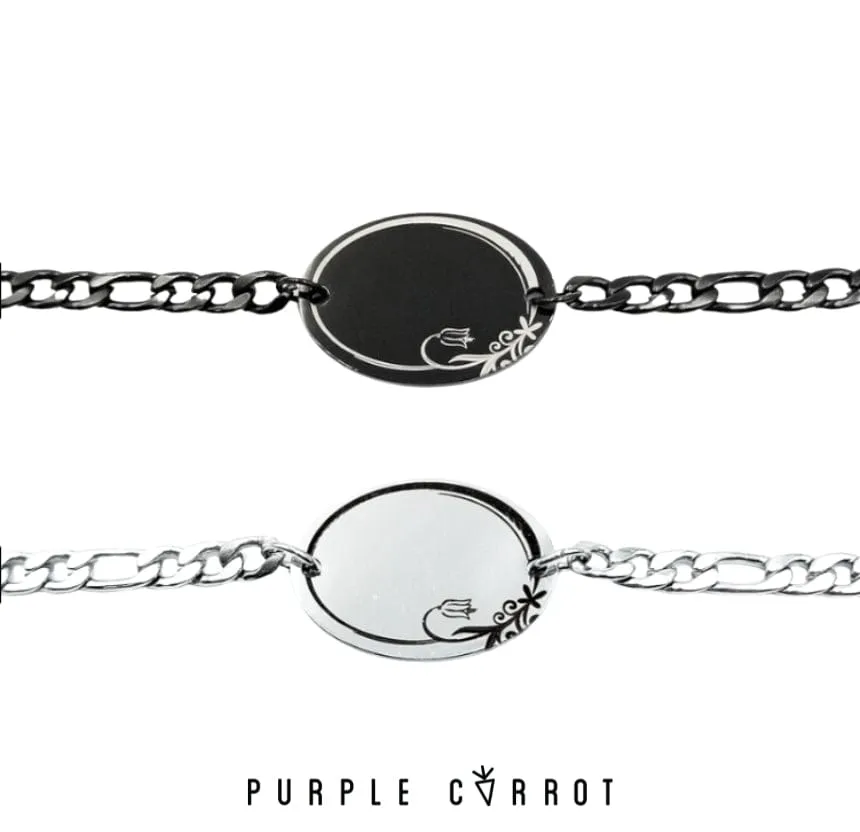 Bold Oval Disc Border Bracelet