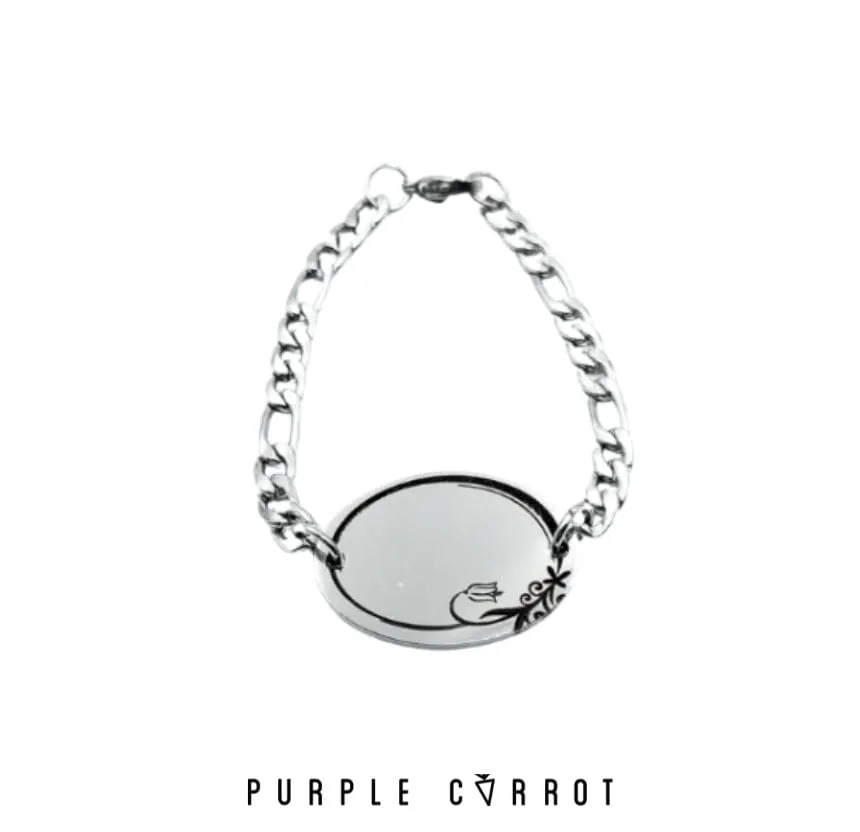 Bold Oval Disc Border Bracelet