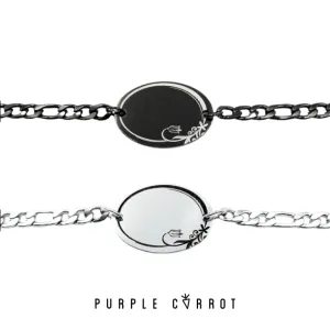 Bold Oval Disc Border Bracelet