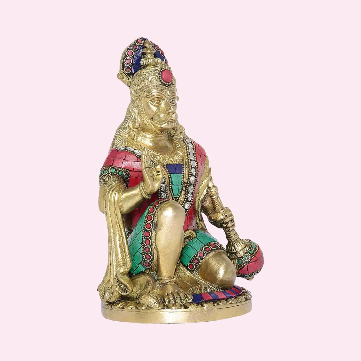 Brass Stonework Hanuman 9 in