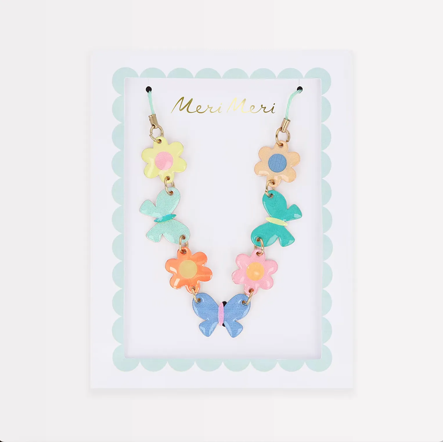 Butterflies & Flowers Enamel Charm Necklace