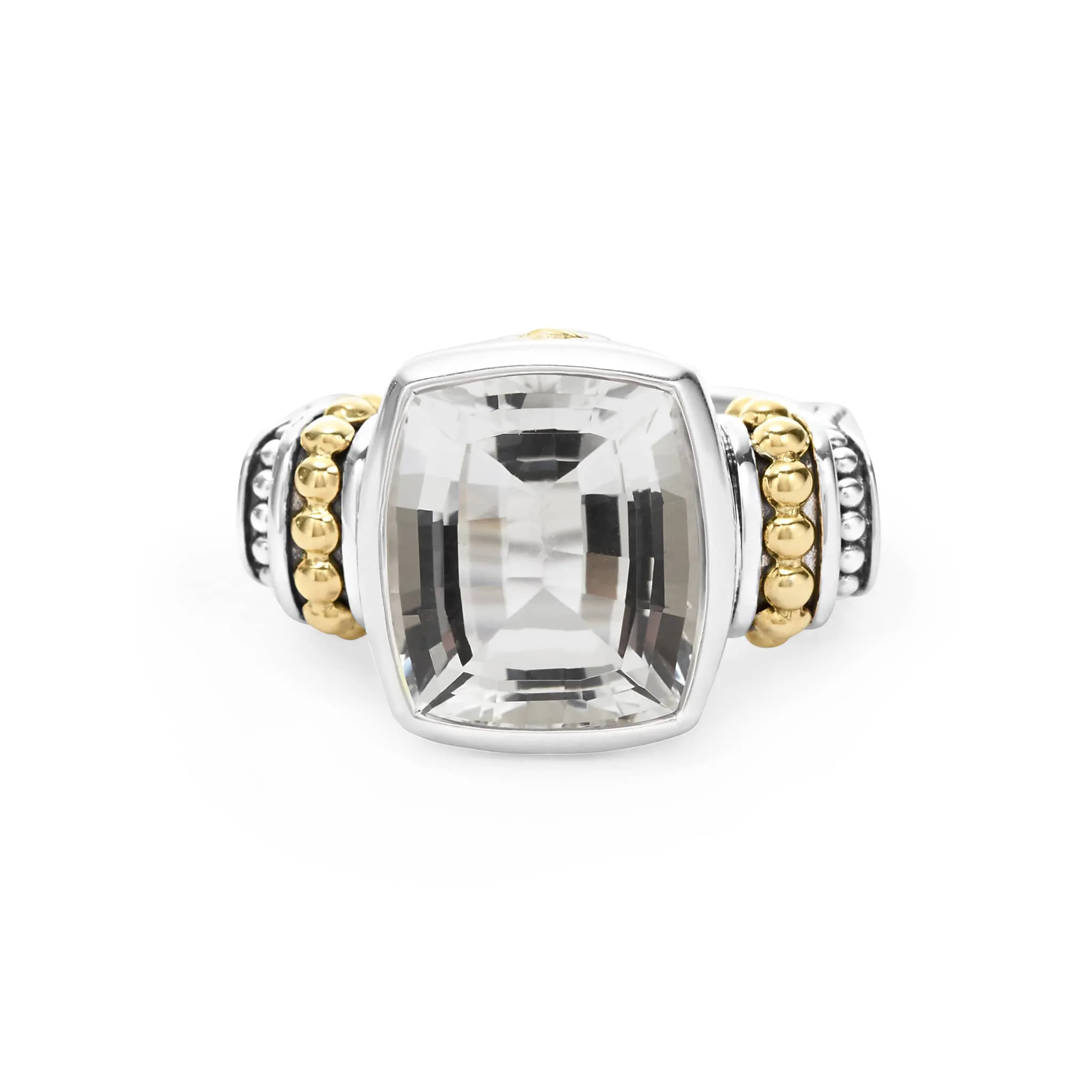 Caviar Color Small White Topaz Statement Ring