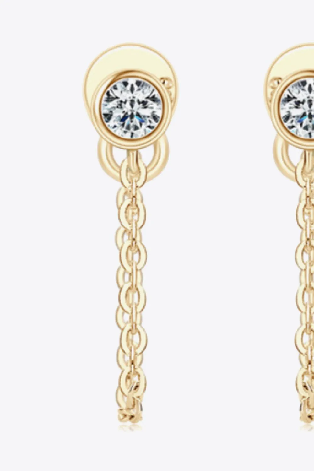 Chain Inlaid Moissanite Earrings