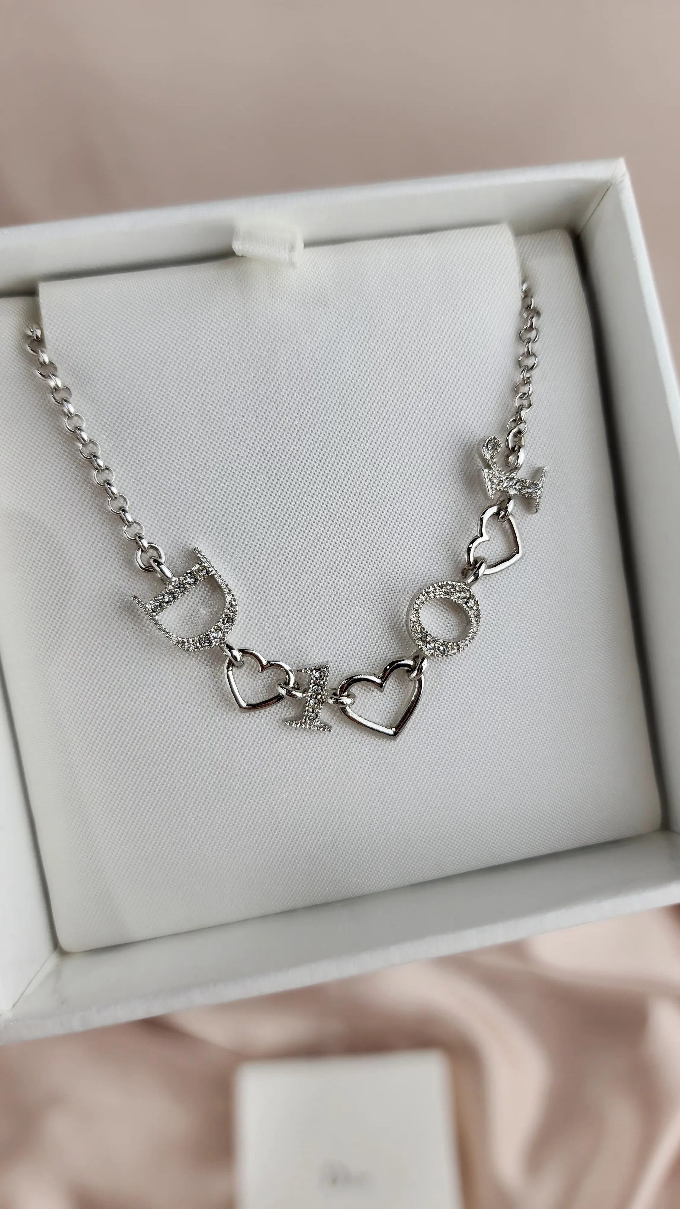 Christian Dior Silver Tone Logo Heart Bracelet - 909