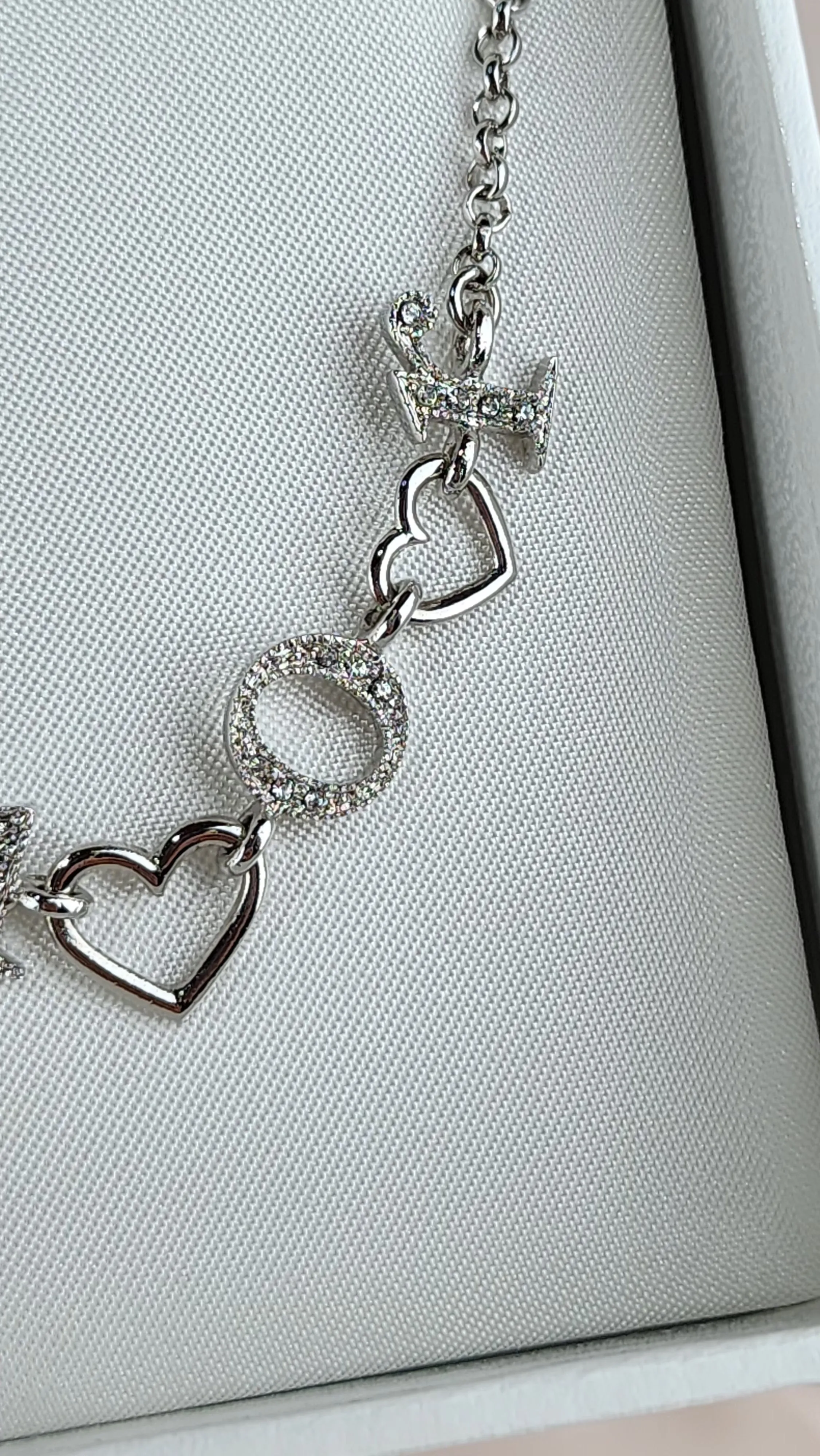 Christian Dior Silver Tone Logo Heart Bracelet - 909