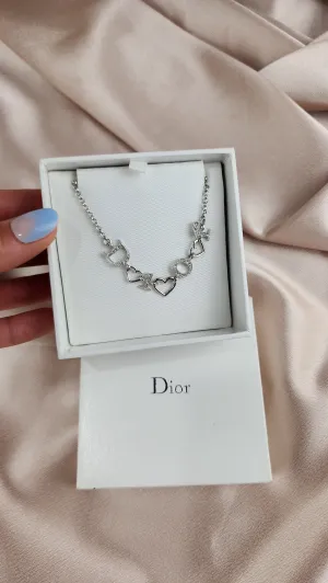 Christian Dior Silver Tone Logo Heart Bracelet - 909