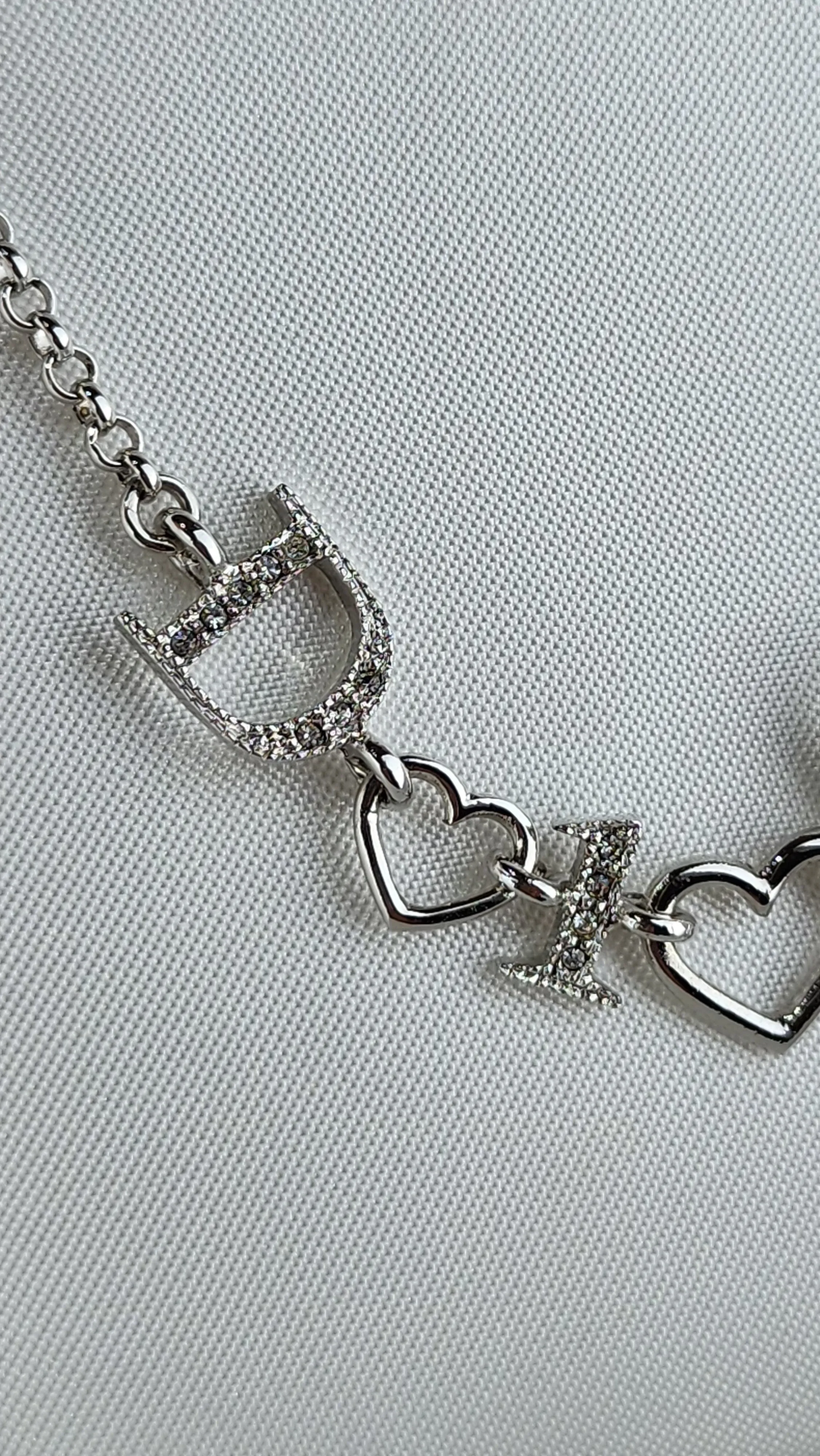 Christian Dior Silver Tone Logo Heart Bracelet - 909