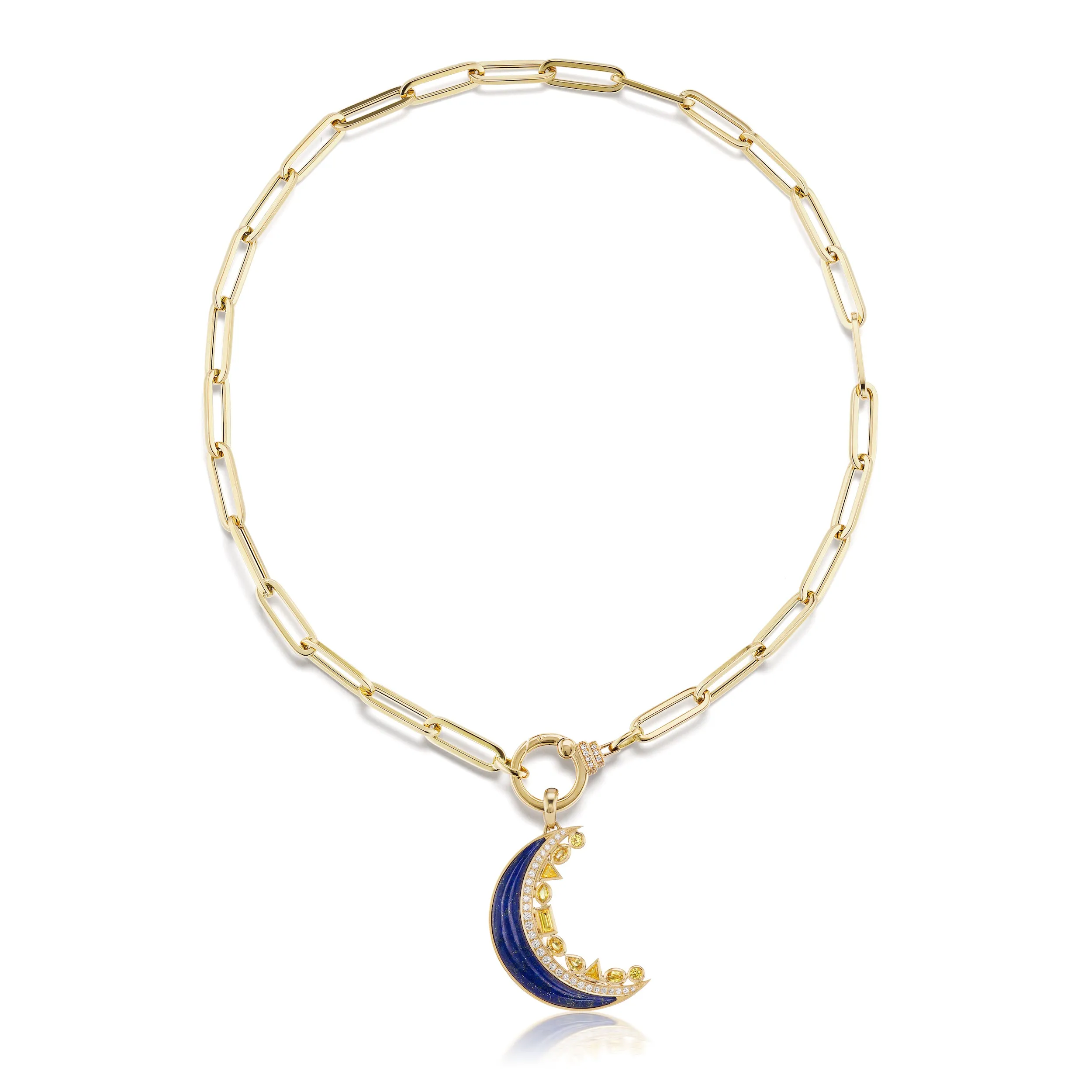 Crescent Moon Inlay Pendant