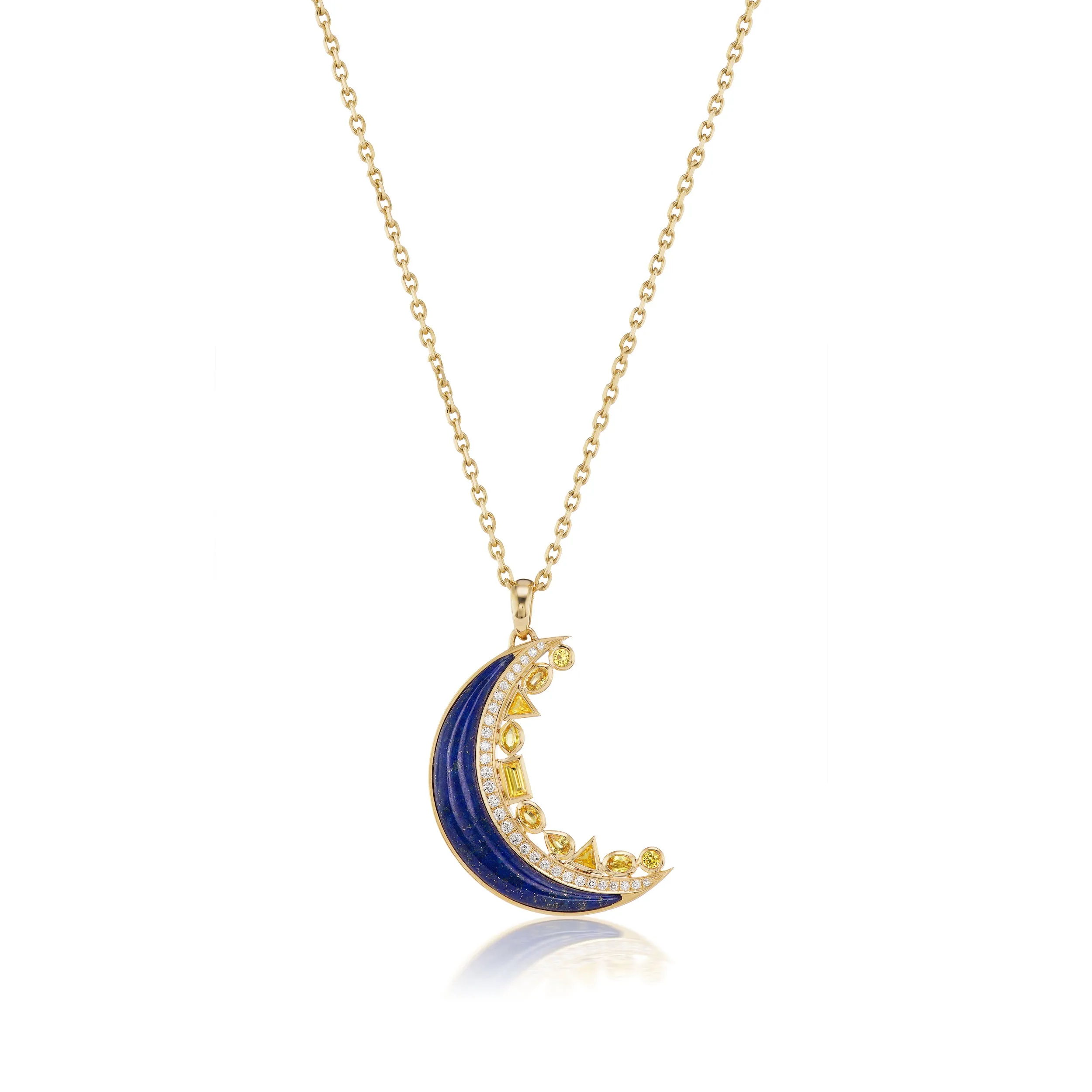 Crescent Moon Inlay Pendant