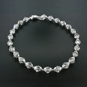 Crystal Bead Necklace with Silver Accents