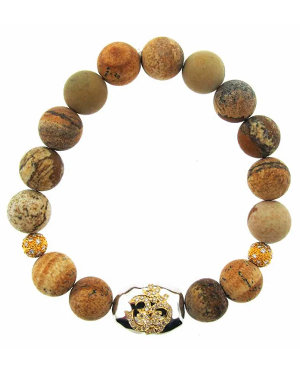 Diamond and Jasper Bead Bracelet