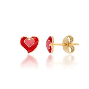 Enamel Heart Earrings