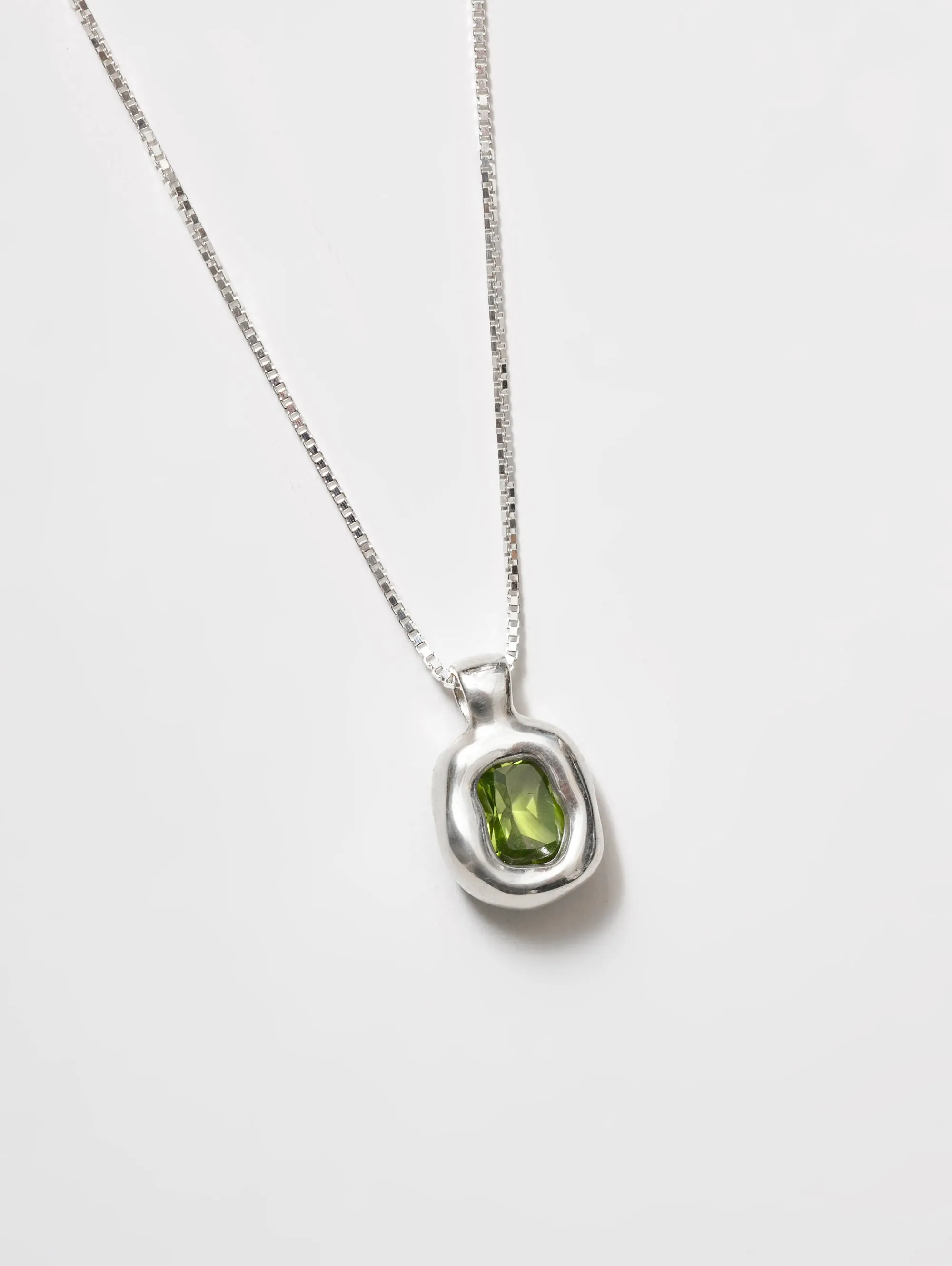 Freya Necklace in Green and Sterling Silver (Sample)