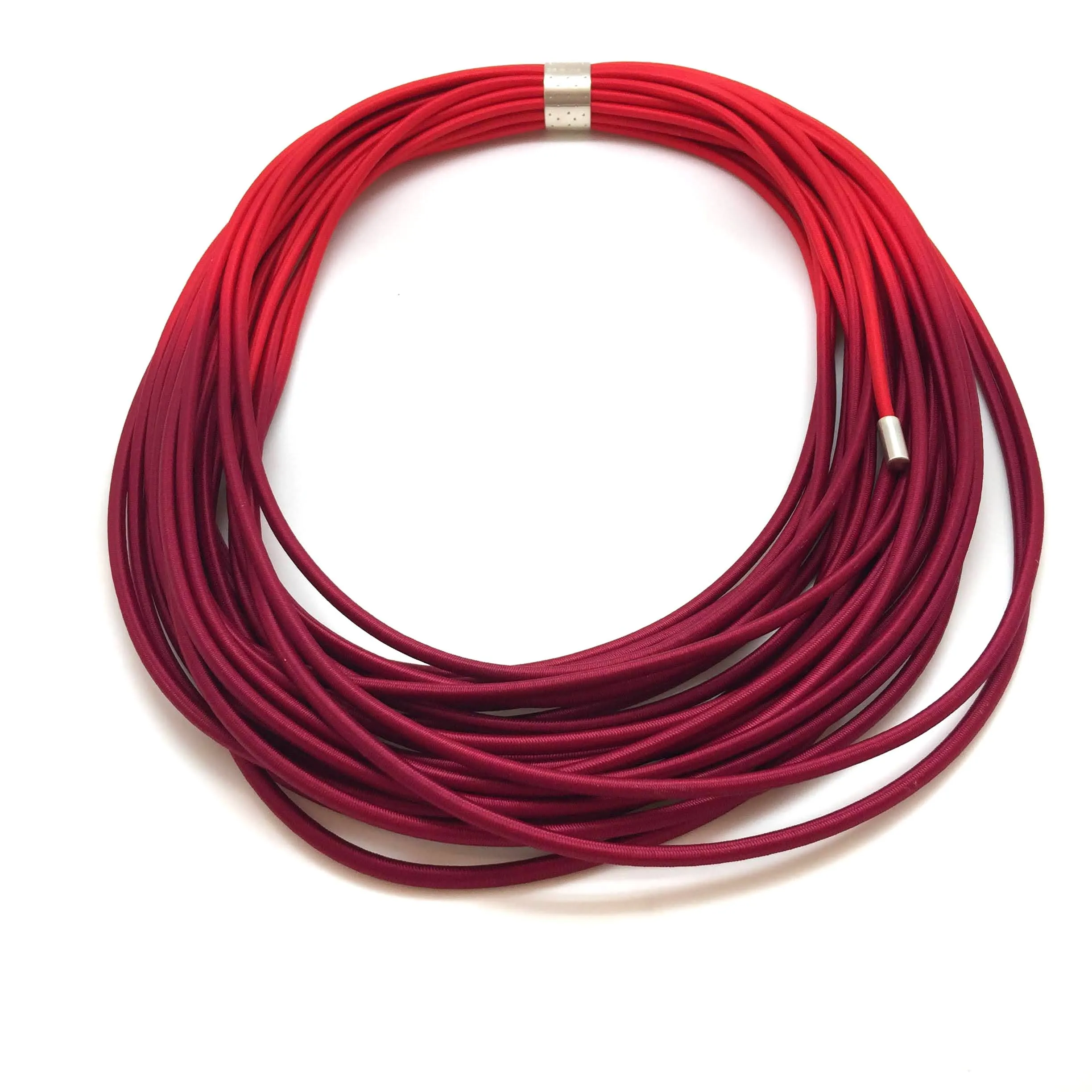 Hand Dyed Coil Necklace - Scarlet/Red