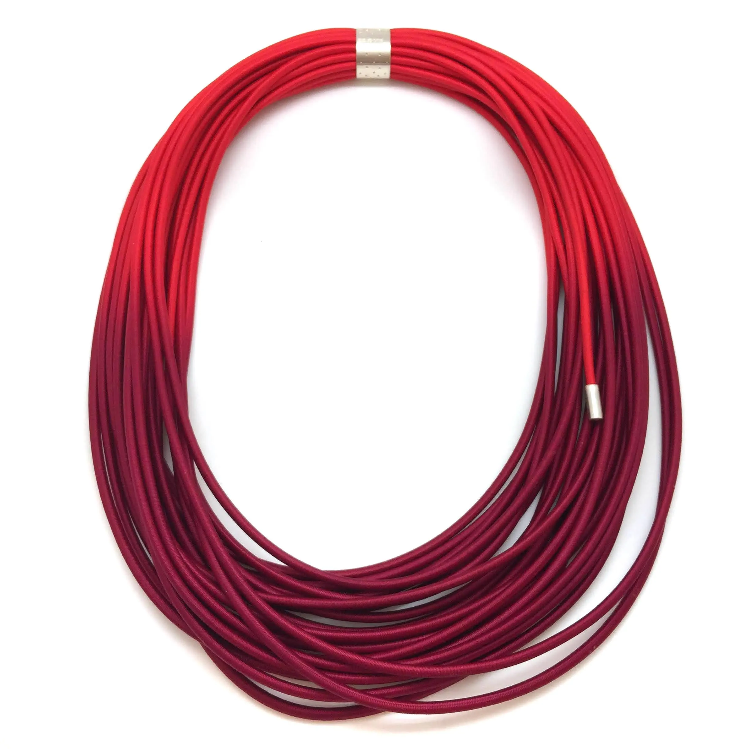 Hand Dyed Coil Necklace - Scarlet/Red