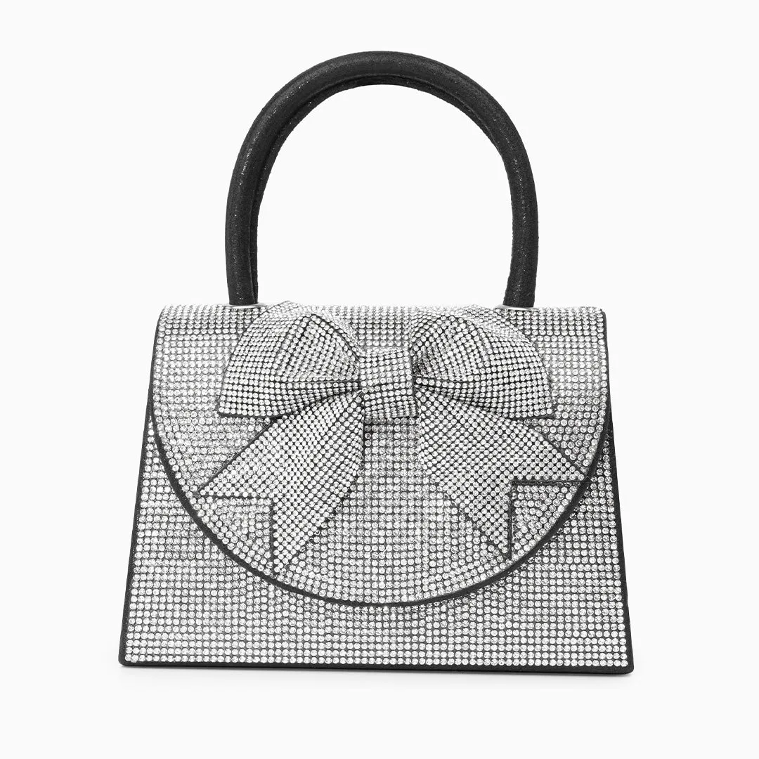 Hazel Rhinestones Ribbon Handbag