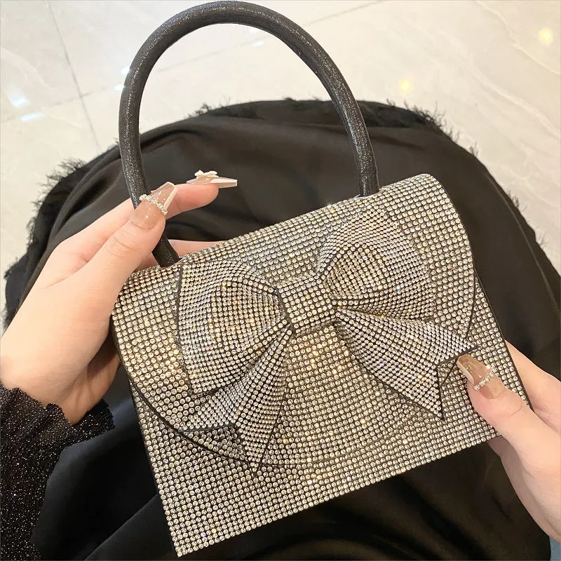 Hazel Rhinestones Ribbon Handbag