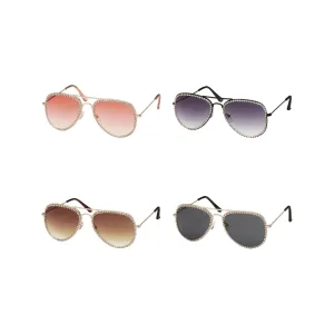 Jade Rhinestone Aviator Sunglasses - Adult