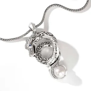 John Hardy Legends Naga Pearl Pavé Pendant