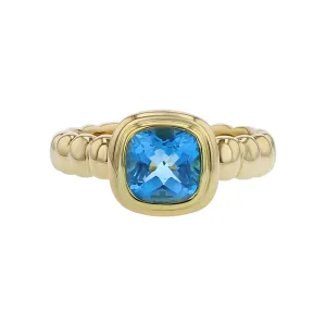 John Hardy Square Station Ring with Blue Topaz