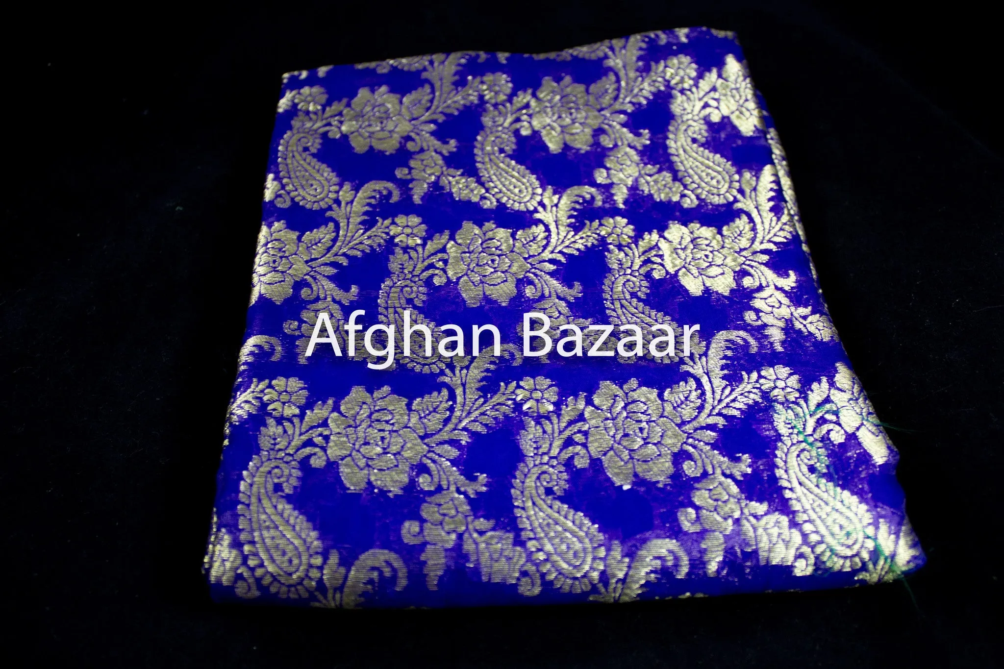 Lapis and Gold Shawl Banarasi