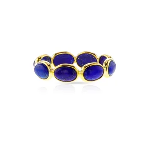 Lapis Oval Cabachon Eternity Band