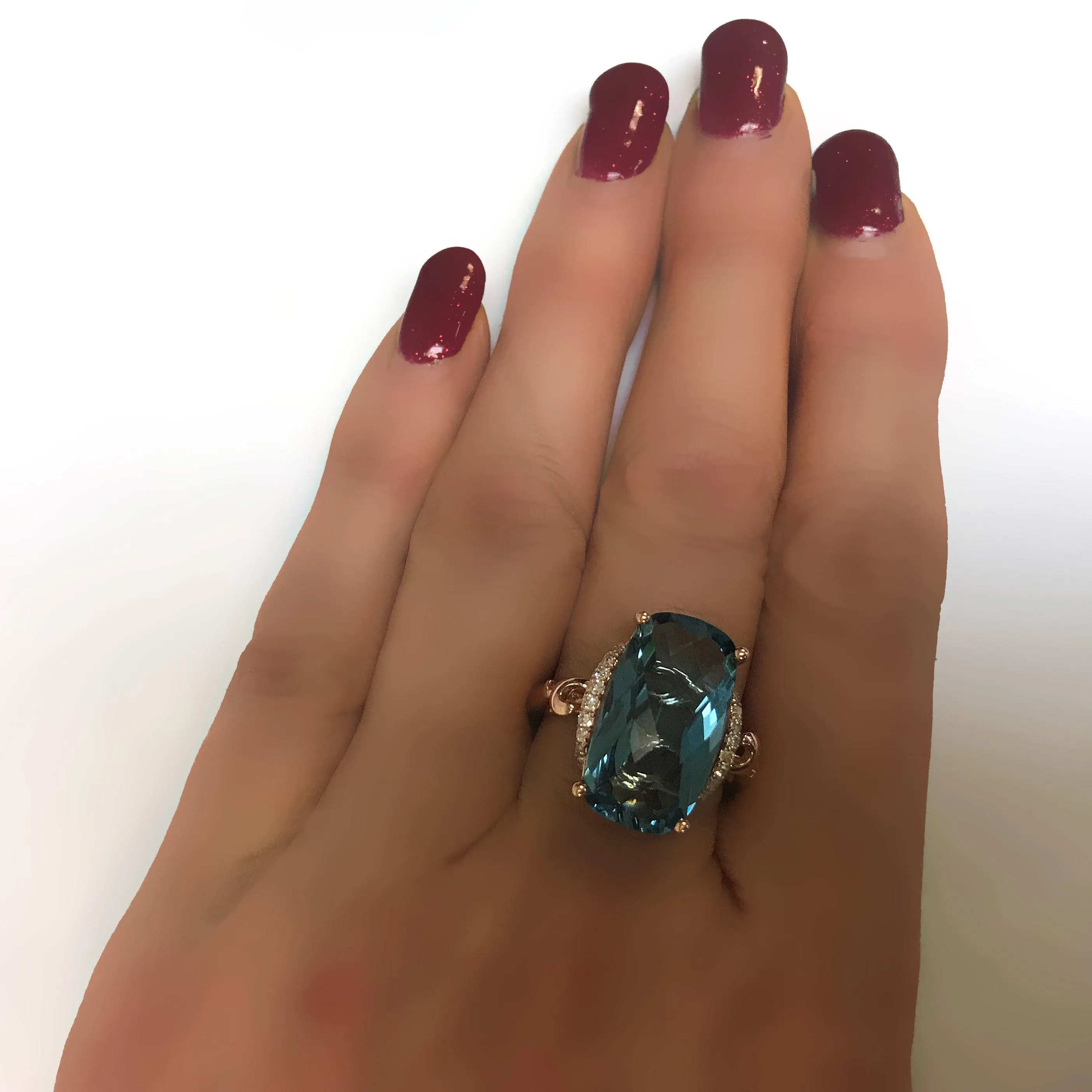 London Blue Topaz and Diamond Ring