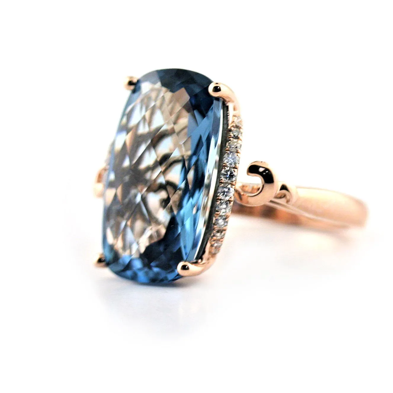 London Blue Topaz and Diamond Ring