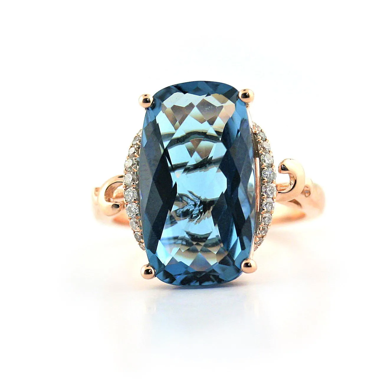 London Blue Topaz and Diamond Ring