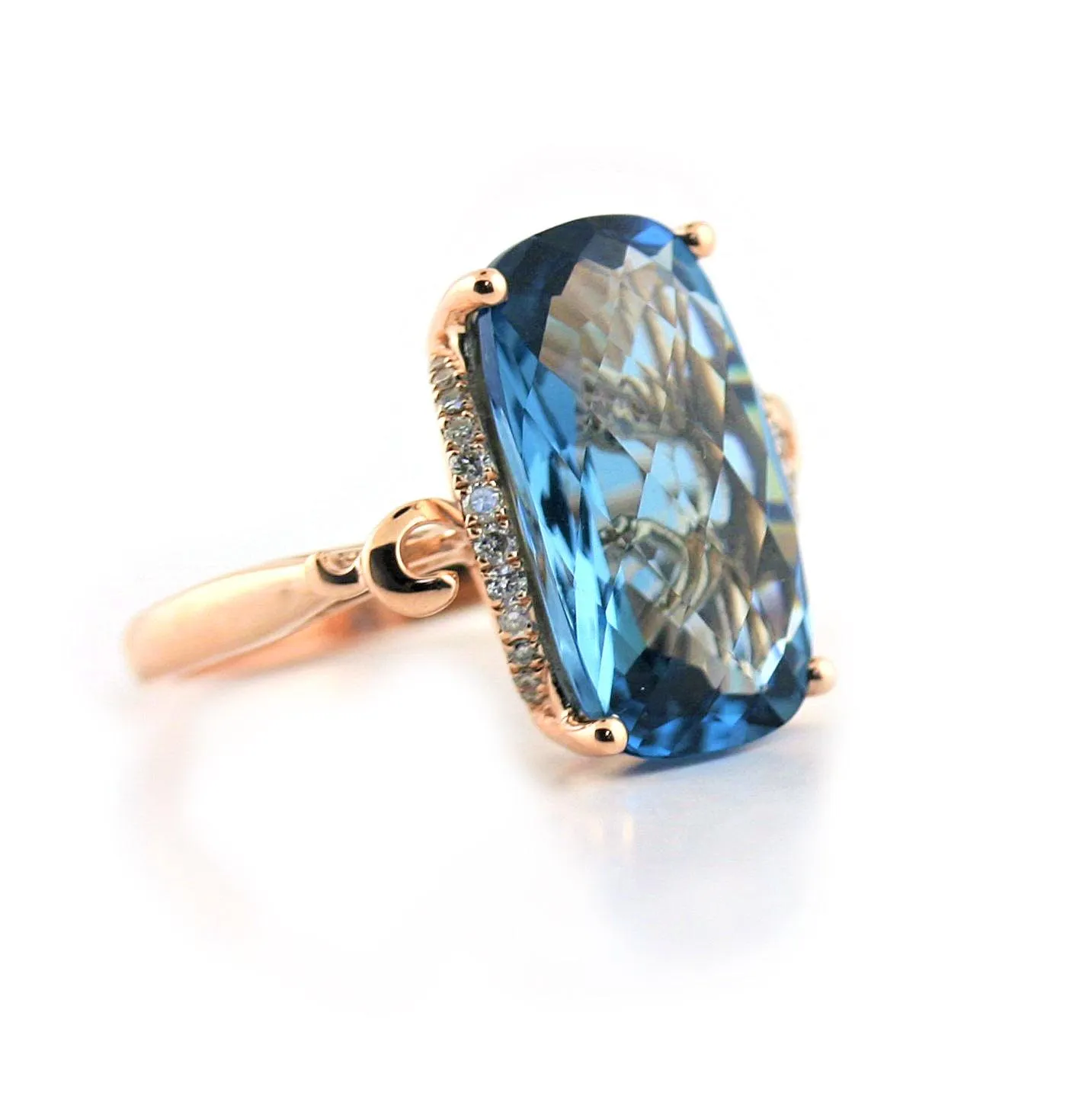 London Blue Topaz and Diamond Ring